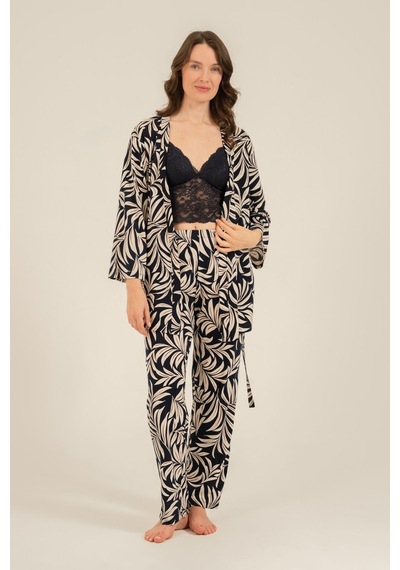 Arnetta Kadın Lacivert Çiçek Desenli Braletli Pijama Takımı Ar3740-s-v1 Ar3740-s-v1