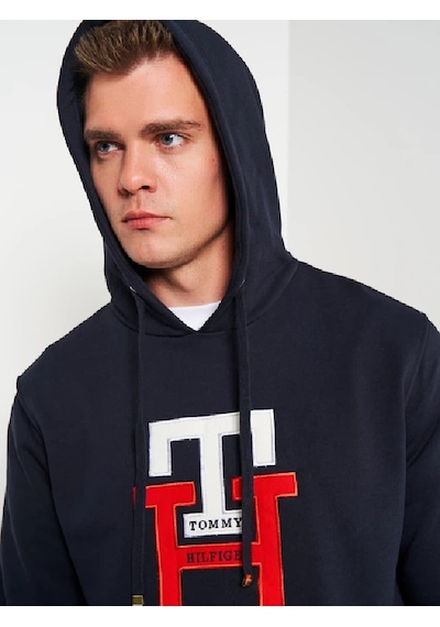 Tommy Hilfiger Erkek Kapşonlu Sweatshirt Lacivert