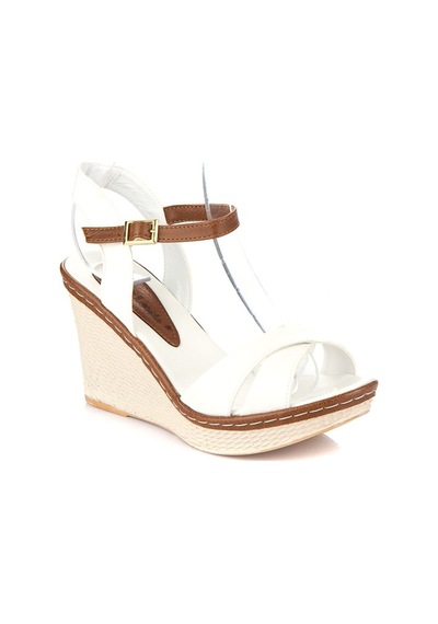 Fox Shoes Beyaz Kadın Dolgu Topuklu Ayakkabı 9674040209