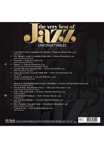 Unforgettable Very Best Of Jazz - Çeşitli Sanatçılar  (Plak)
