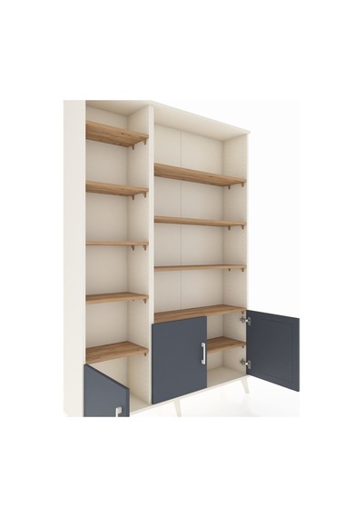 Arges Dolap 10 Raflı 3 Kapaklı 132x30x195 Aytaşı-antrasit/çam Aytaşı