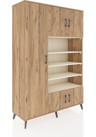 Hyperion Dolap 10 Raflı 5 Kapaklı 132x44x195 Çam-çam/aytaşı Çam