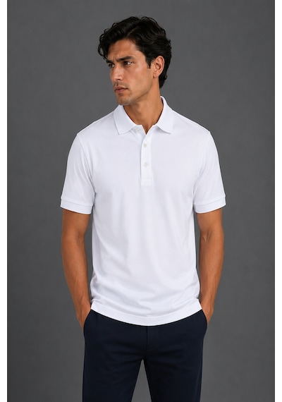 Bisse Beyaz Polo Yaka T-shirt Ts26y26106 01