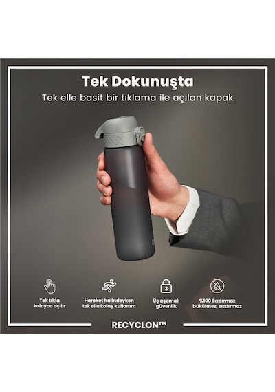 Ion8 - İnce Suluk - Gri - 500 Ml - Sızdırmaz - Bpa İçermeyen