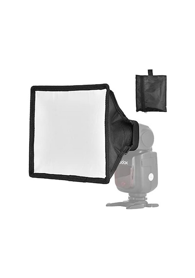 Tüm Tepe Kafa Flaşları İçin 15x17cm Softbox Yumuşatıcı - Canon Nikon Sony Fujifilm Godox Yongnuo Vb.