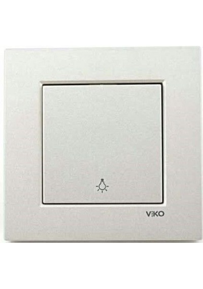 Viko Artline Novella Metalik Beyaz Light Yaylı Anahtar Çerçeveli