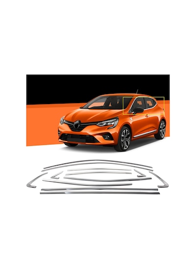 Renault Clio 5 Krom Cam Çıtası Tam Tur 12 Parça 2020+