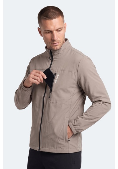 Slazenger Corral I Erkek İçi Polarlı Rüzgar Ve Su Geçirmez Softshell Bej Mont & Kaban