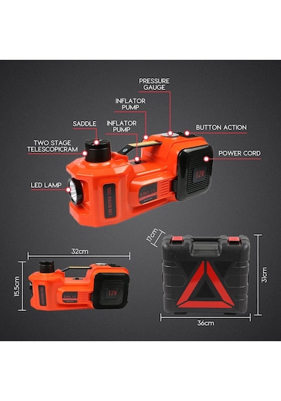 Elektrikli Araba Kriko Kiti 5 Ton 12v Hidrolik Kriko Seti