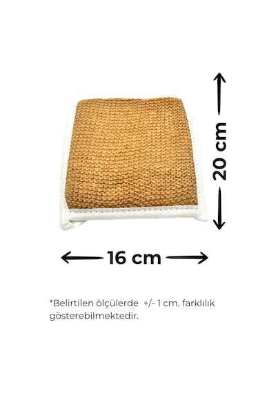 Doğal Jüt İp Eldiven Tipi Kare Banyo Lifi Hamam Vücud Kesesi 16x20 Cm.