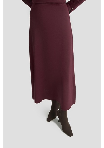 Armine Trend Düğme Detaylı Etekli Triko İkili Takım Bordo 25ktd6107