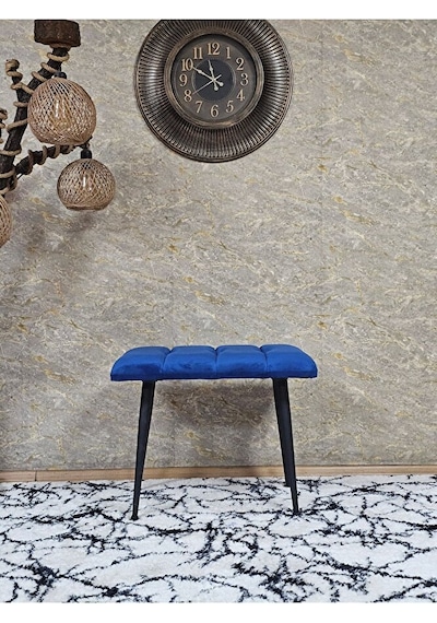 Siyah Sivriltmel Ayaklı 60 Cm Puf Bench - Puf - Bench - Oturak - Çok Renkli