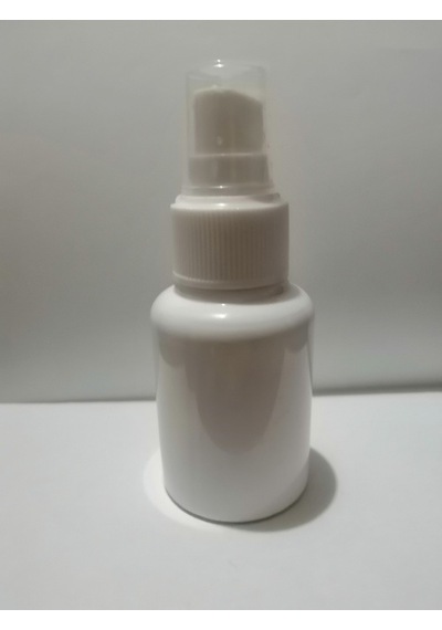 60Ml Mat Beyaz Tombul Plastik Şişe+Sprey Başlık