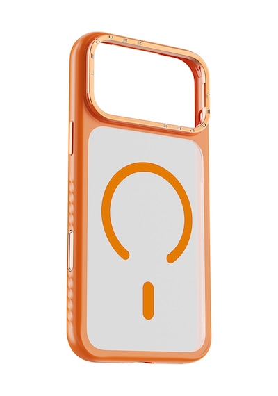 Apple Uyumlu iPhone 17 Pro  Kılıf M-safe Şarj Özellikli Metal Kamera Standlı Lenyes Ck226 Pc Kapak Turuncu Turuncu