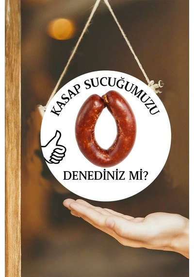 Kasap Dükkanı Cam Kapı Pano Karşılama Tabelası, Kasap İç Mekan İçin Askılı Dükkan Süs Tablo Dekoru