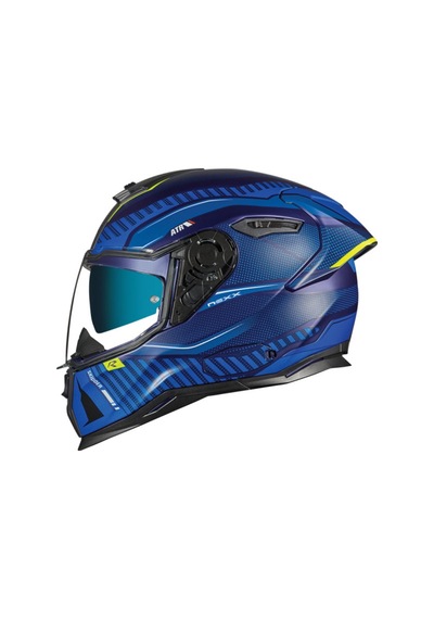 Nexx Sx.100r Skidder Kapalı Motosiklet Kaskı Mavi - Neon Sarı
