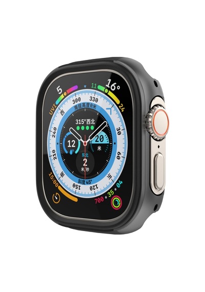 Apple Watch İle Uyumlu 45mm İçin Alüminyum Alaşım, Suya Dayanıklı Kılıf, Darbelere Ve Düşmelere Karşı Full Koruyucu Kasa 45mm Siyah Çok Renkli