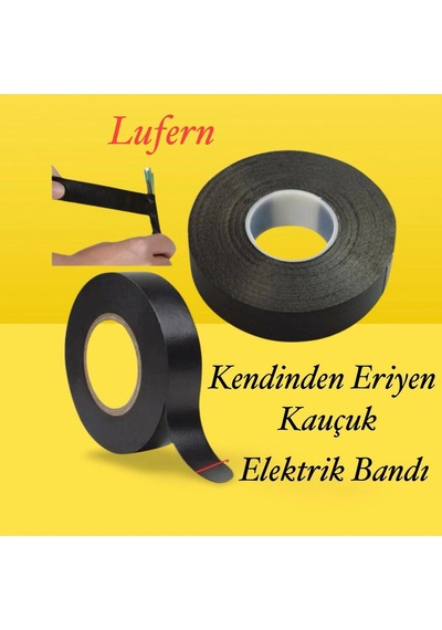 Süper Güçlü 1 Adet Siyah Kauçuk Kendinden Eriyen Bant Elektrik Sızdırmazlık Bandı 5 Mt 1.9 Cm Diğer