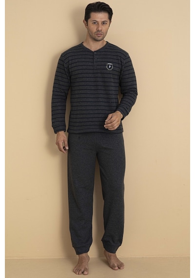 Wordex Falkom 5701 Selanik Kumaş Kışlık Kalın Kumaşlı Erkek Çizgili Pijama Takımı Antrasit Wordex Falkom 5701 Selanik Kumaş Kışlık Kalın Kumaşlı Erkek Çizgili Pijama Takımı Antrasit