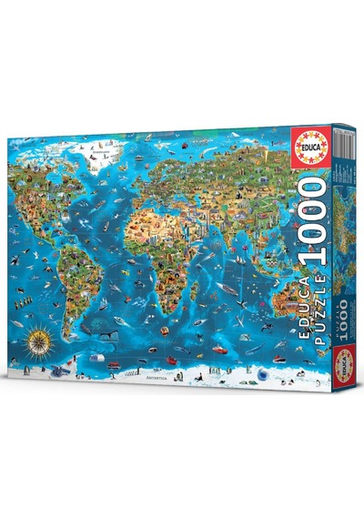 Educa 1000 Parça Dünya Harikaları Harita Puzzle