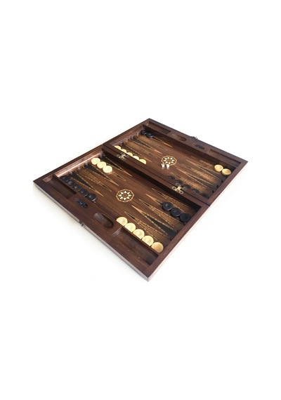 Helena Wood Art Smarty Carved Oymalı Tavla Koyu Ceviz