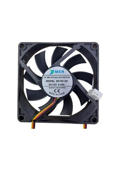 80x80x15mm 12v 3 Kablolu Fan Xmer