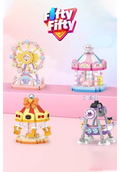 Loz Micro Block 4'lü Lunapark Seti 4 Farklı Model Dekoratif Oyuncak Yapım Seti Yapı Blok Seti