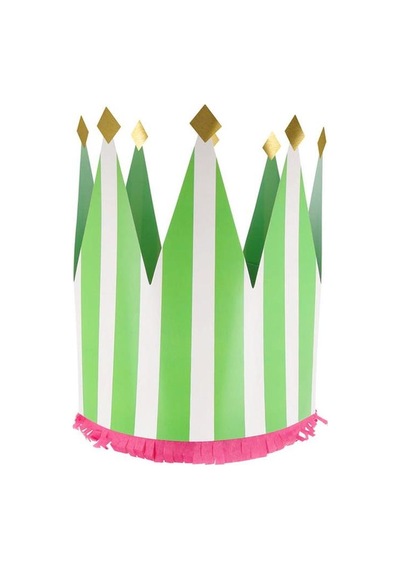 Meri Meri - Striped Party Crowns - Çizgili Parti Taçları - 8 Adet Çok Renkli