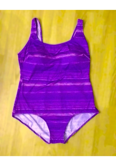 Sunsurf Büyük Beden Desenli Mayo 50-52-54-56 Beden Mor