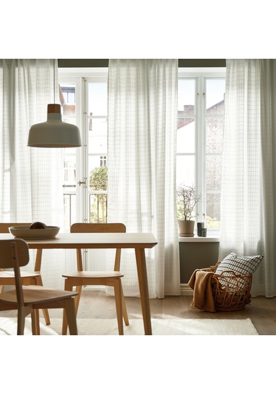 Fon Perde/2 Kanat, Beyaz-örgü Beyaz, 145x300 Cm, Işık Filtreleyici, Polyester
