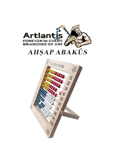 Artlantis Ahşap Mishap Naturel Sayı Sayma Boncuğu