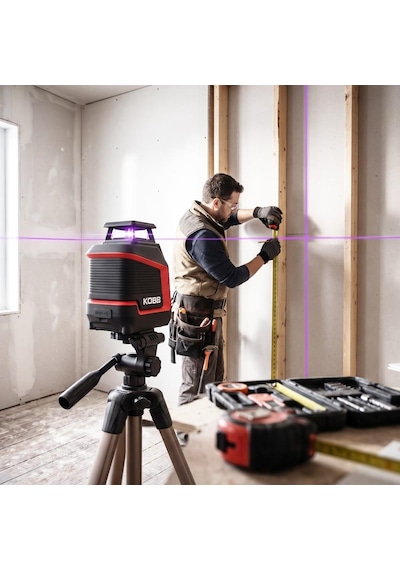 Kobb Kbl30p 3.7v Li-ion Yatay 360 Ve Dikey Otomatik Hizalamalı Mor Işık Profesyonel Lazer+tripod