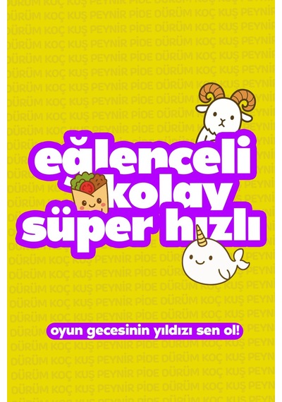 Molfy Çabuk Reflex Kutu Oyunu Dürüm Koç Kuş Peynir Pide Kart Oyunu Oyun Parti Eğlence Aile Arkadaş Oyunu