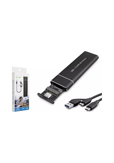 Hard Disk Kutusu 2.5 İnç Nvme M.2 Type-c + Usb Hadron Hdx1768
