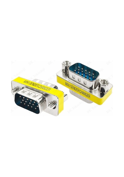 VGA Erkek-Erkek Mini Cinsiyet Değiştirici Adaptörü 15 Pin VGA M/M