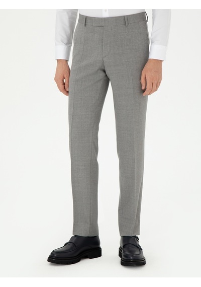 Cacharel Gri Slim Fit Yün Klasik Pantolon