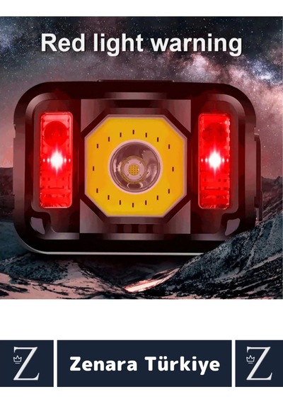 Premium Kamp Avcı Balıkçı Deprem 50-150 Metre Mesafeli Sinyal Led Şarjlı Powerled Kafa Lambası Çok Renkli