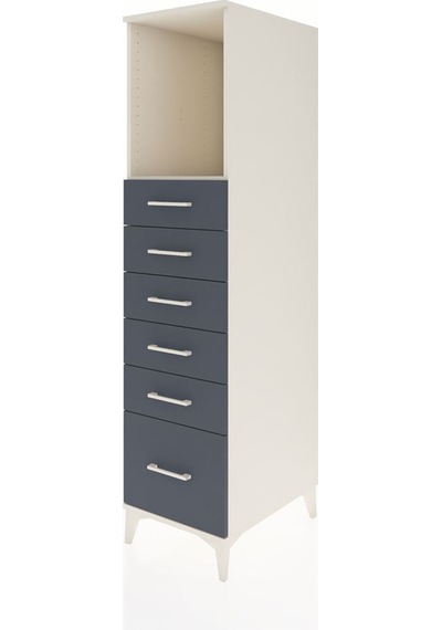 Kronos Dolap Tek Raflı 6 Çekmeceli 44x59x182 Aytaşı-antrasit Aytası