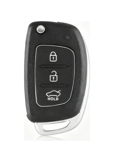 Autohan Keys 3 Tuşlu Anahtar Kumanda Kabı, Accent Blue İçin, Siyah, 2013-2018 Standart