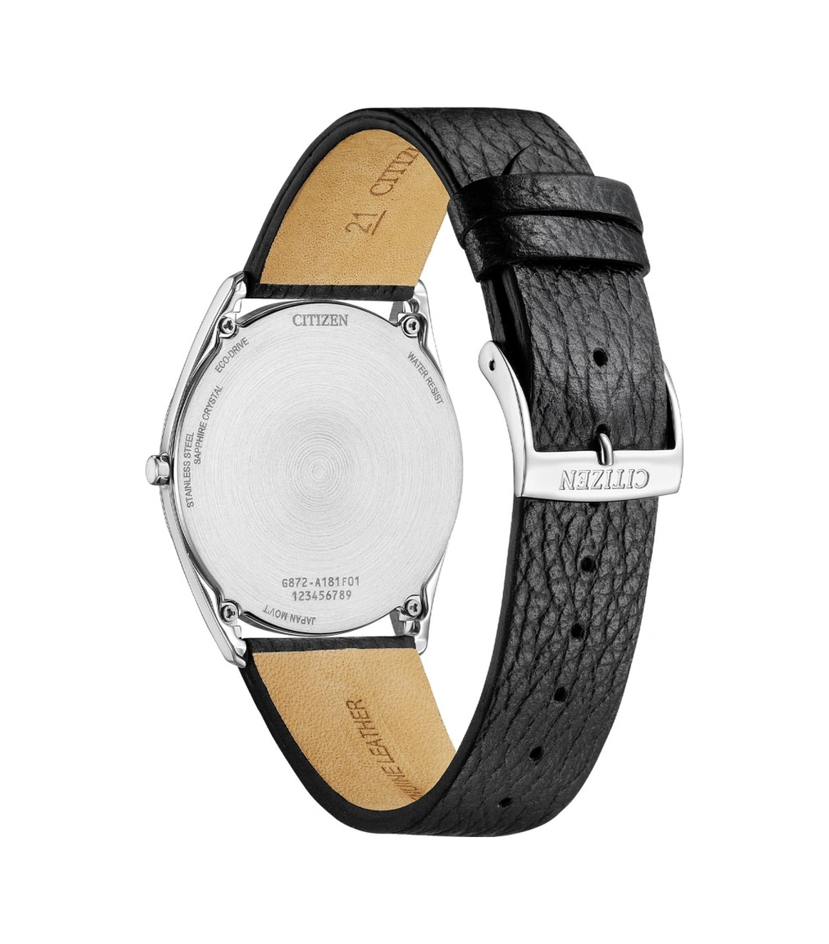 Citizen Ar3120-16a Eko-drive Safir Camlı Deri Kordon Çelik Kasa Siyah Renk Erkek Kol Saati Metalik