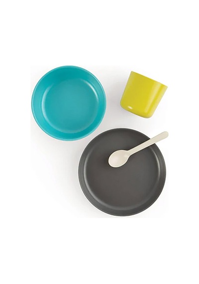 Ekobo Çocuk Yemek Takımı Ve Kaşık, 4'lü Set Yemek Takımları Çok Renkli