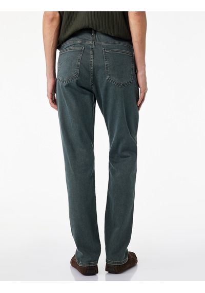 Koton Normal Bel Pamuklu Slim Fit Jean Pantolon - Brad Jean Petrol 6sam40278nd