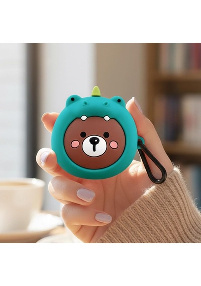 Caseonn Kılıf Karakter Figürlü Ayı Yeşil Çam Yeşili Galaxy Buds Fe İle Uyumlu