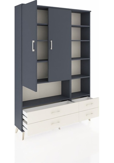 Arges Dolap 10 Raflı 4 Çekmeceli 2 Kapaklı 132x30x195 Antrasit-antrasit/aytaşı Antrasıt/aytası Arges Dolap 10 Raflı 4 Çekmeceli 2 Kapaklı 132x30x195 Antrasit-antrasit/aytaşı Antrasıt/aytası