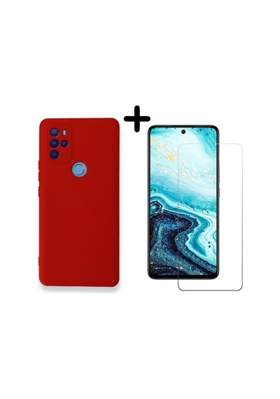 Omix X300 Lansman Içi Kadife Telefon Kılıfı Ve Temperli Cam Ekran Koruyucu Col179453-kırmızı