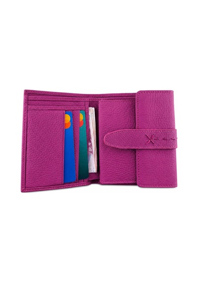 Alphaclub Bag Kadın Hakiki Deri Pembe Renk Çıtçıtlı Kartlık Ve Cüzdan