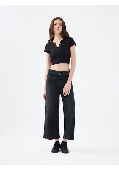 Kadın T-shirt Lf2040462 Black Siyah