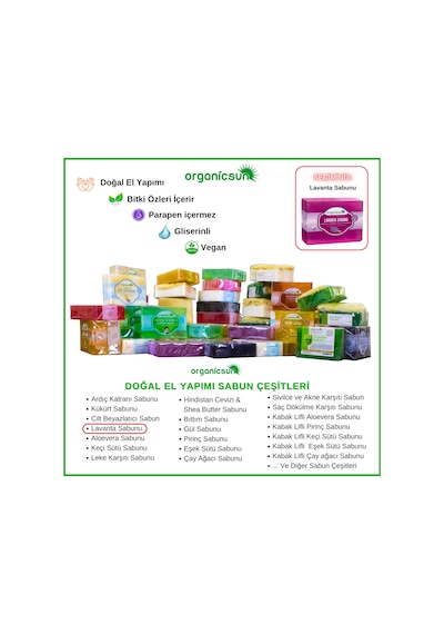 Organicsun Doğal Lavanta Sabunu 3 x 140 G