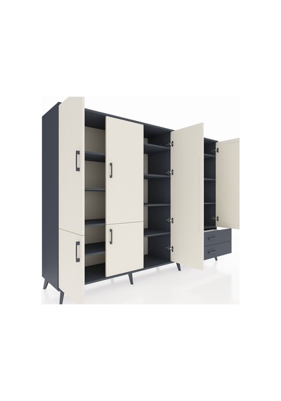 Hyperion Dolap 12 Raflı 2 Çekmeceli 7 Kapaklı 220x44x163 Antrasit Antrasit-aytaşı/antrasit Hyperion Dolap 12 Raflı 2 Çekmeceli 7 Kapaklı 220x44x163 Antrasit Antrasit-aytaşı/antrasit