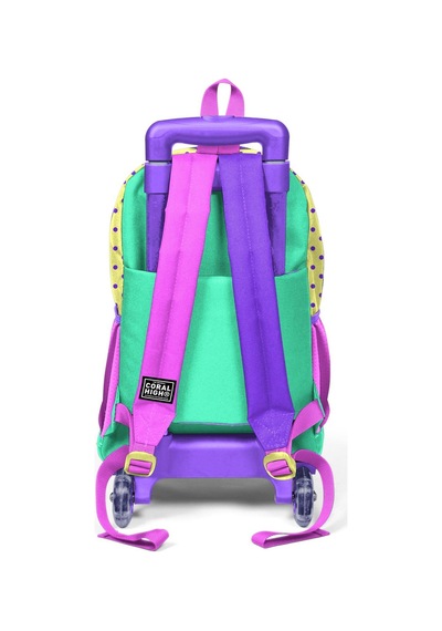 Coral High Kids Sarı Pembe Sevimli Köpek Desenli Üç Bölmeli Çekçekli Okul Sırt Çantası 23952